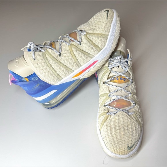 Nike LeBron XVIII 18 "Los Angeles By Day" Light Cream DB8148-200 Men's Size 10 - Picture 3 of 10